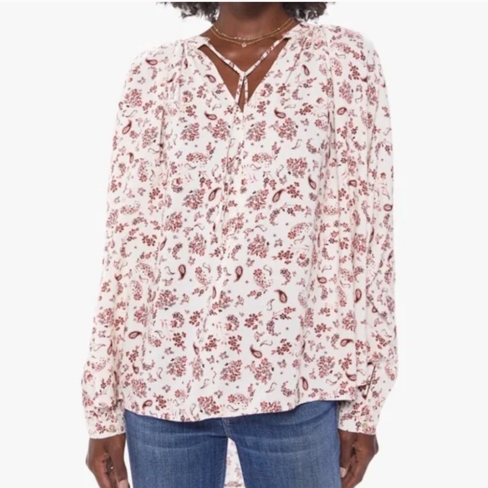 Xirena Ameli Cream Paisley Long Sleeve Top